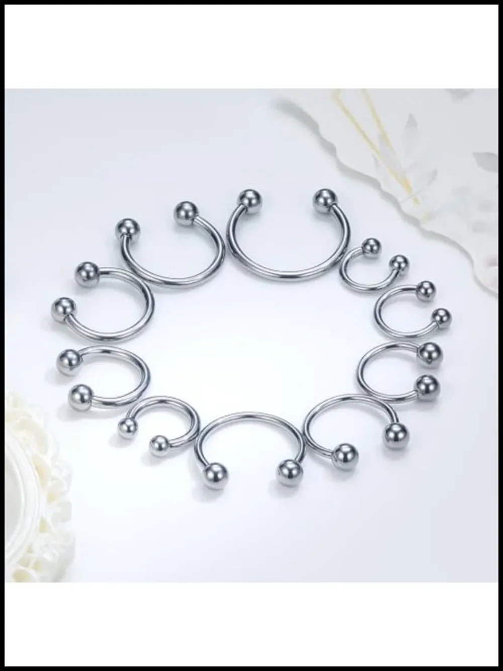 Titanium Horseshoe Nose Ring 14G Septum Piercing Jewelry Cartilage Hoop Earring